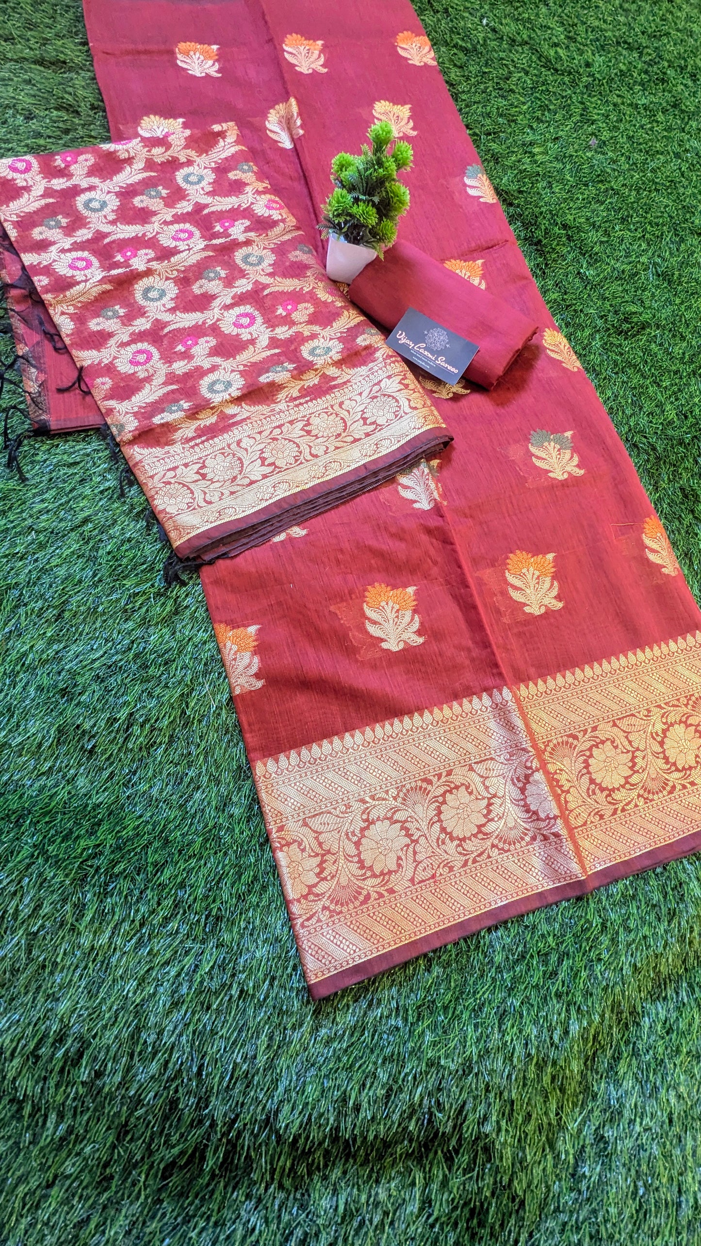 Exclusive Banarasi 3-Piece Dress Material – Now in Red