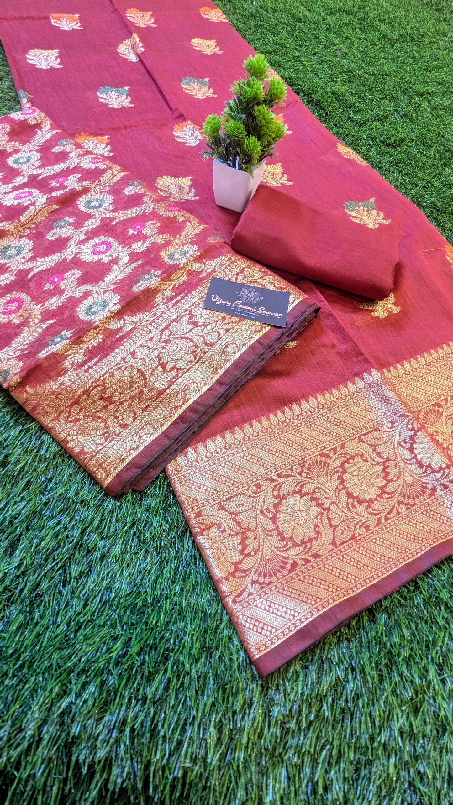 Exclusive Banarasi 3-Piece Dress Material – Now in Red